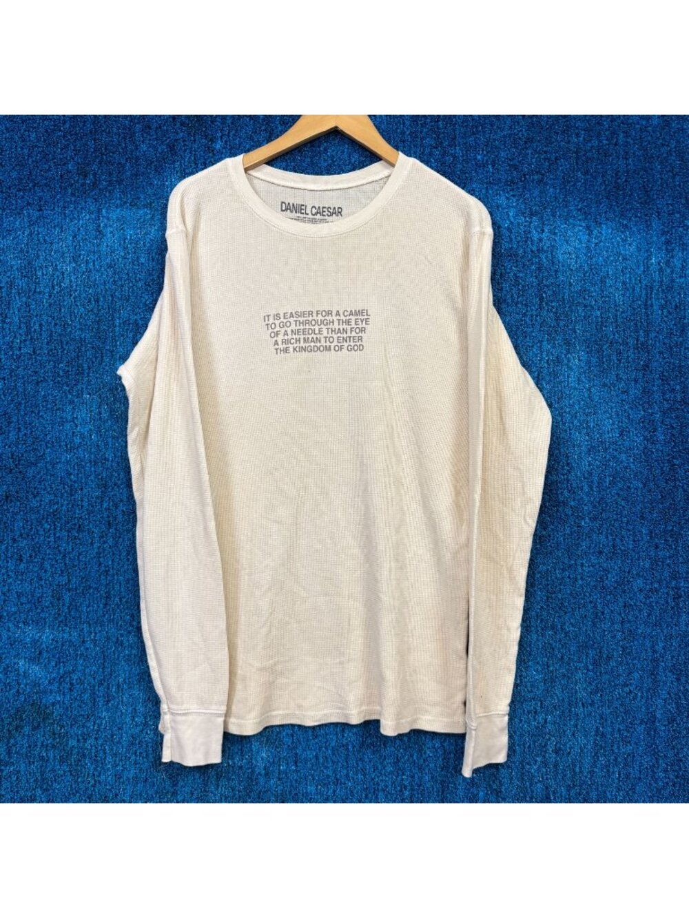 Daniel Caesar Son Of Spergy Tour Beige LS Thermal Shirt Size Large